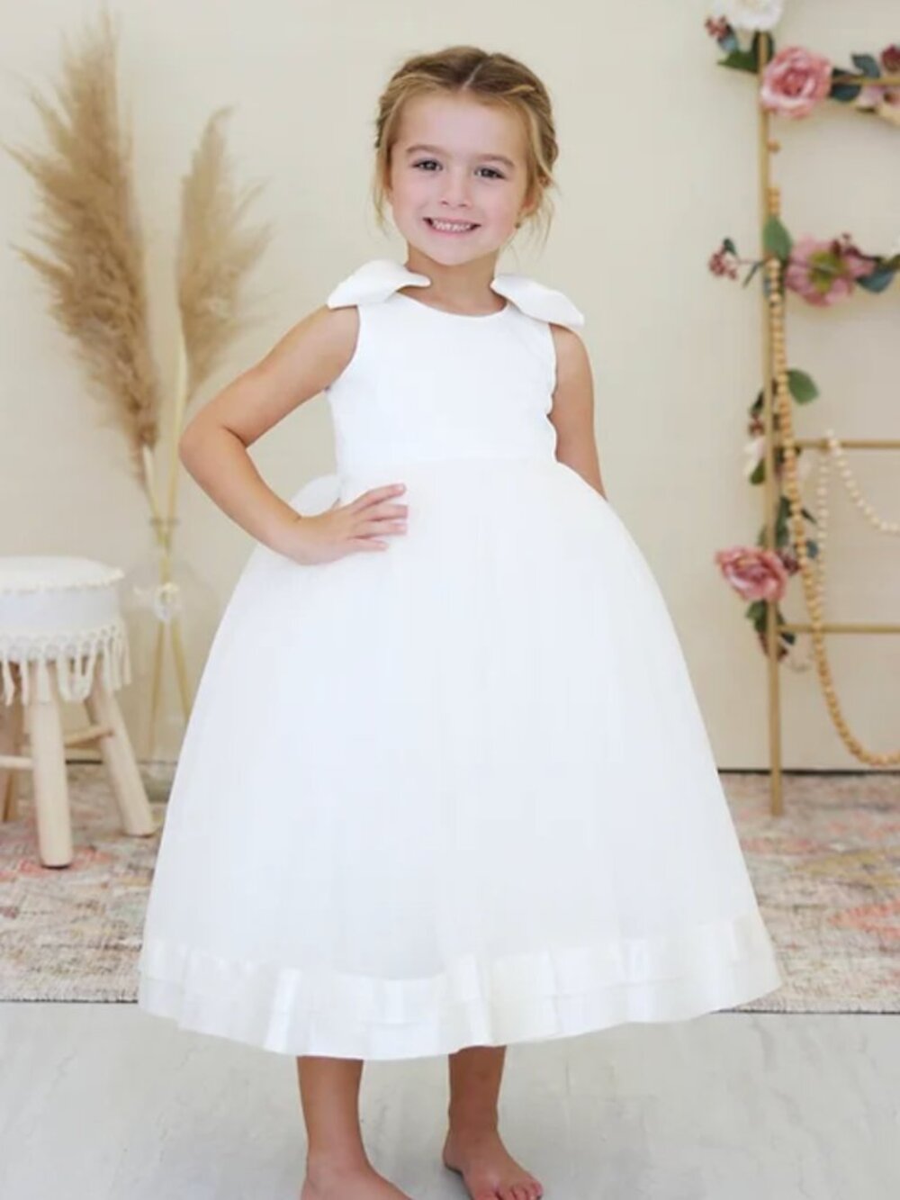 Brand New Amalee FG411 Flower Girl Dress - Ivory, Size 6 - NWT